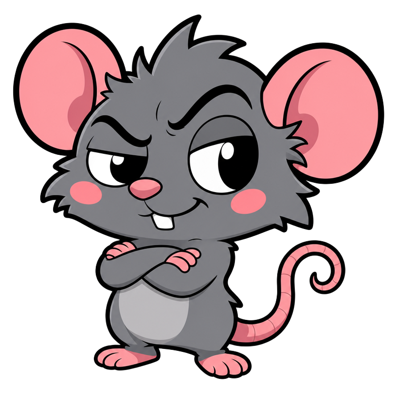 AccuRat — the smug quiz-rat mascot