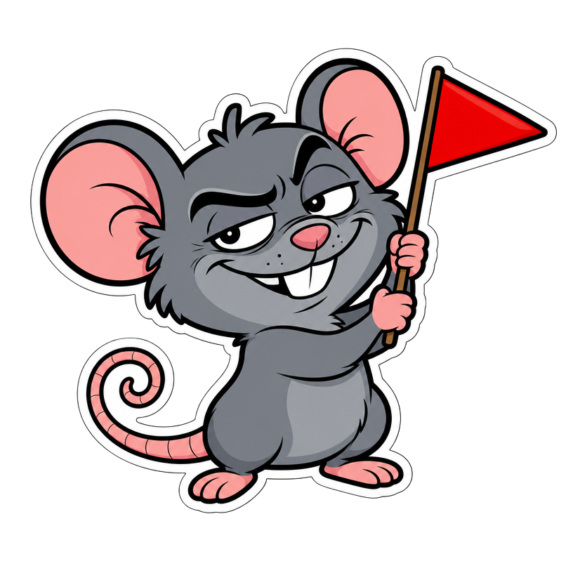 AccuRat — the smug quiz-rat mascot